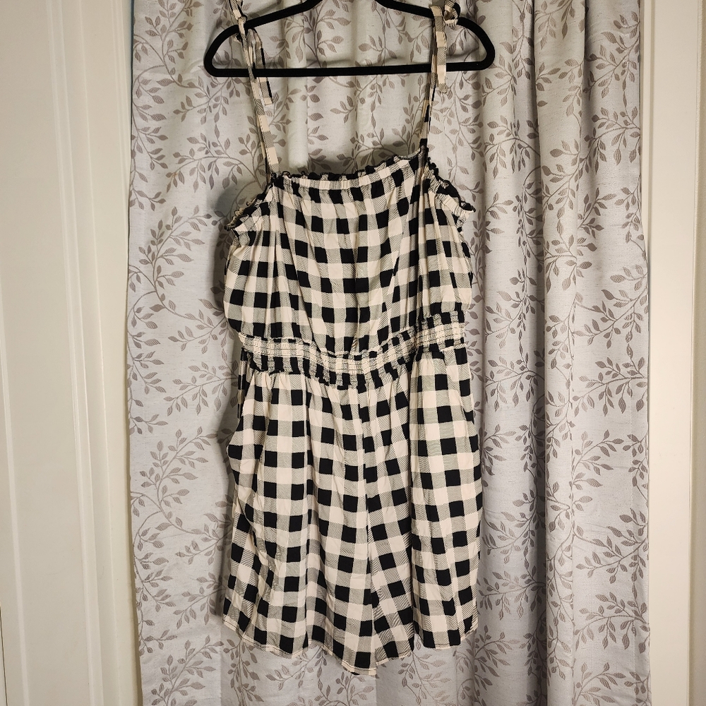 Torrid Challis Tie Straps Romper Gingham Print Size 1 (1X)